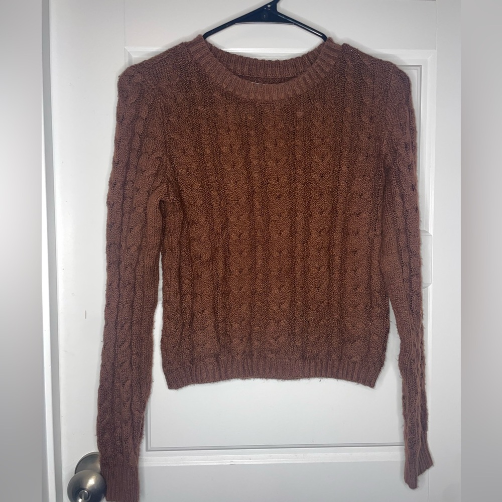 Women’s XS American‎ Eagle Cable Knit Brown Sweater